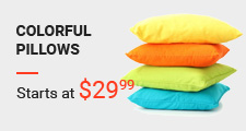 Colorful pillows are on sale at $ 2 9. 9 9