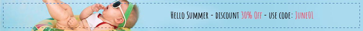 A blue banner with the words hello summer written in black.