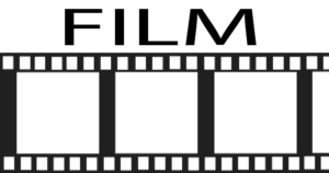 A black and white picture of a film strip.